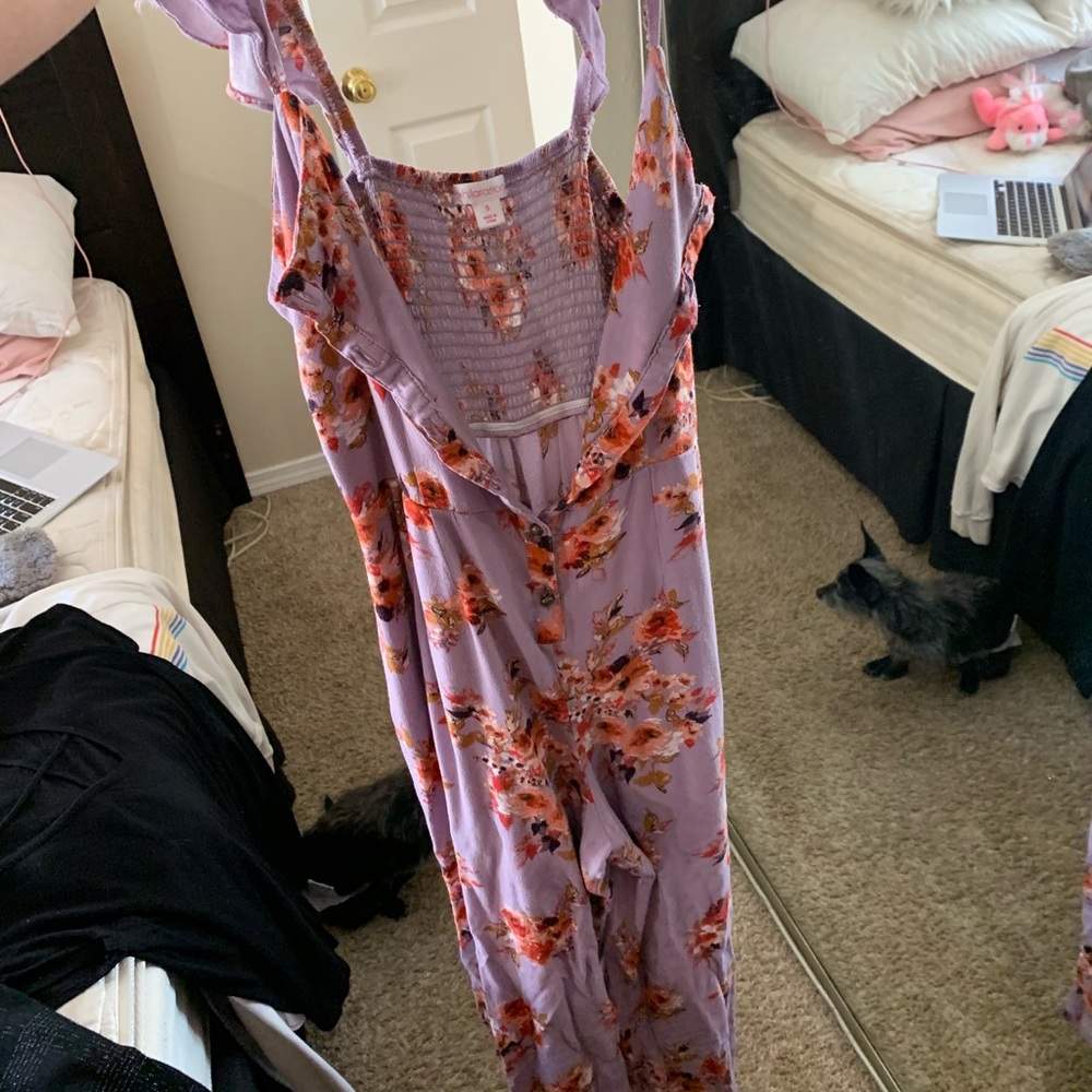 Flower button up romper